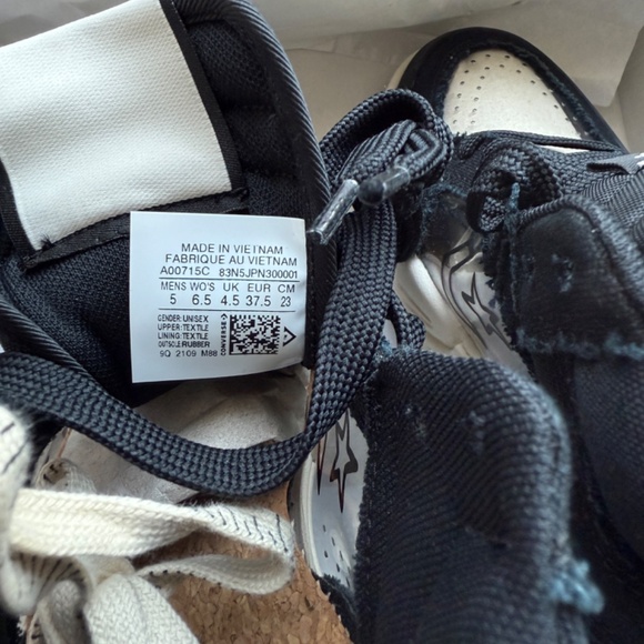 NEW 5M/6.5W Converse Weapon CX HI JOSHUA VIDES A00715C Black/Clear cork sneaker - Picture 4 of 11